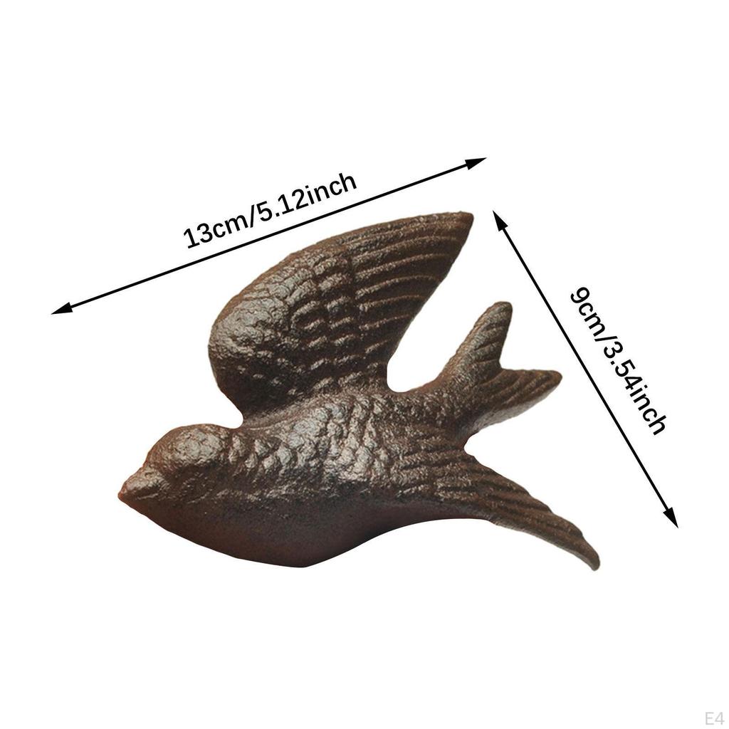 Fliegender Vogel Wanddekoration Kunst Ornament Schwarze Skulptur aus Gusseisen Schwalbenfigur für die Innenterrasse
