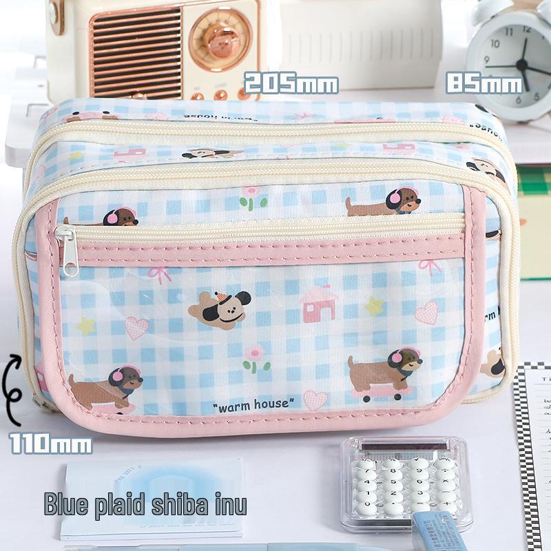 Capybara Pencil Case for Girls: High-Capacity, Stylish Design for Primary and Junior High Students.