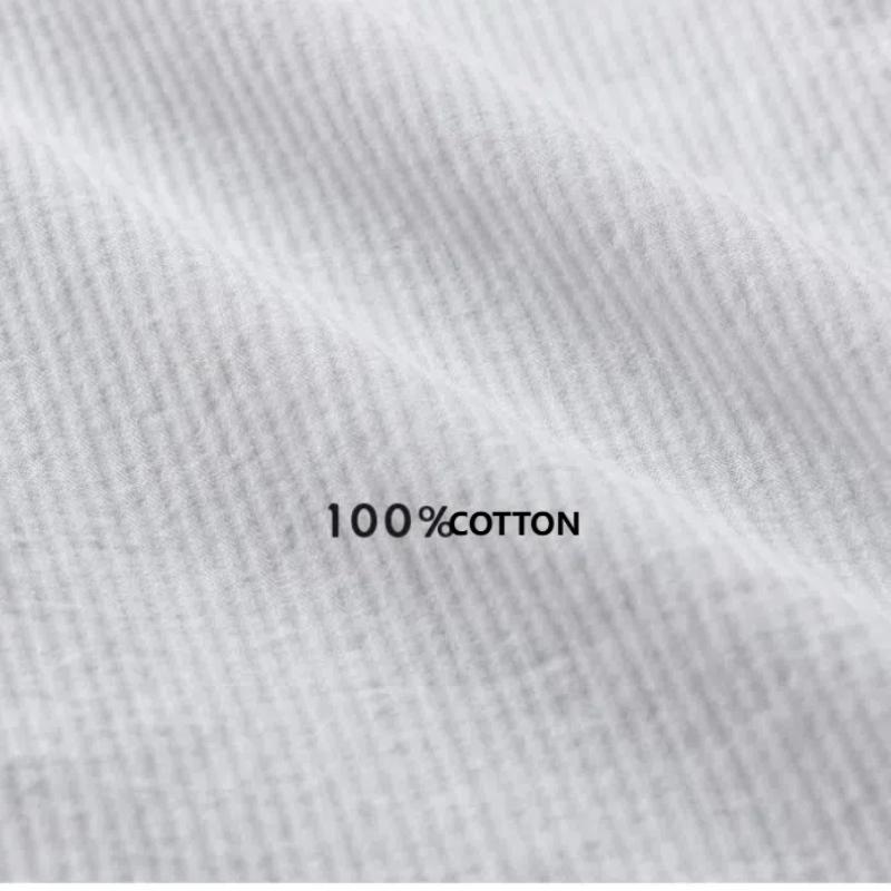 Spring and Autumn Casual Shirts for Man Retro Style Long Sleeve Top Daily Pure Cotton Turn Down Collar Solid Color Shirt with Pocket