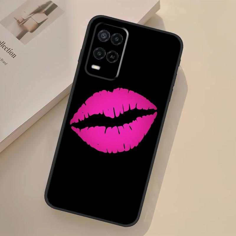 Lipstick Pink Kiss Case For Oppo A5 Pro A15 A17 A57 A77 A18 A38 A58 A78 A98 A96 A76 A16 A94 A74 A54 A40 A60 A80