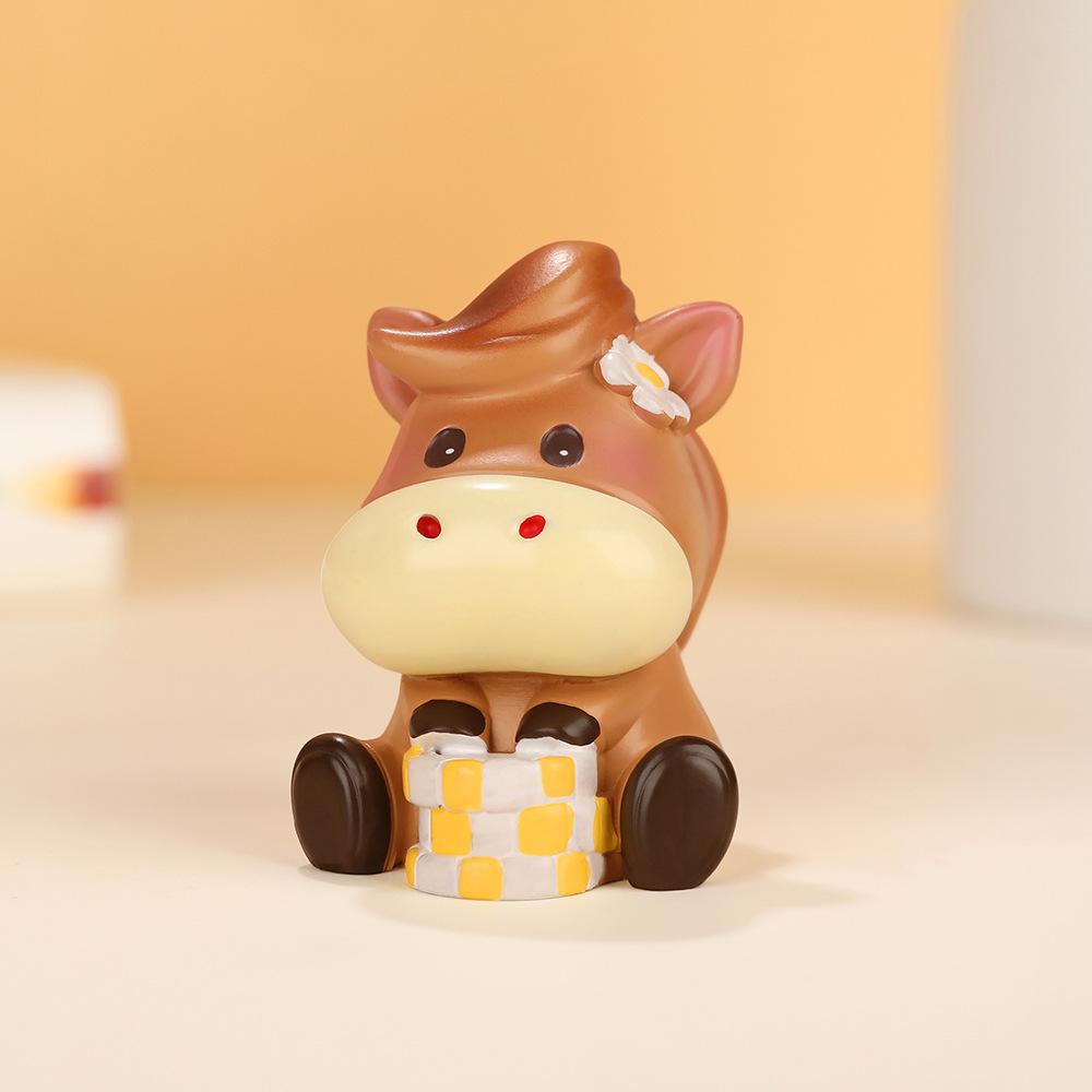Twelve Zodiac Figurines, Cartoonish and Cute Cake Decorations, Resin Handicrafts, Office Desk Decorations, Small Ornaments