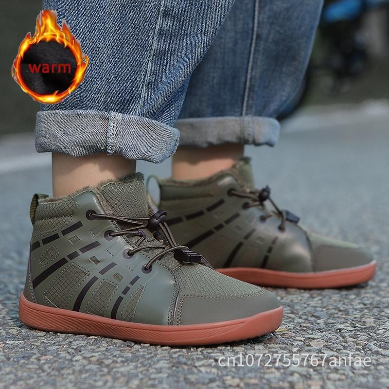 Jungen Mädchen Schneestiefel Wasserdicht Winterschuhe Kinder Barfußschuhe Winter Weite Zehen Sneakers Warme Schneestiefel Leicht Rutschfest