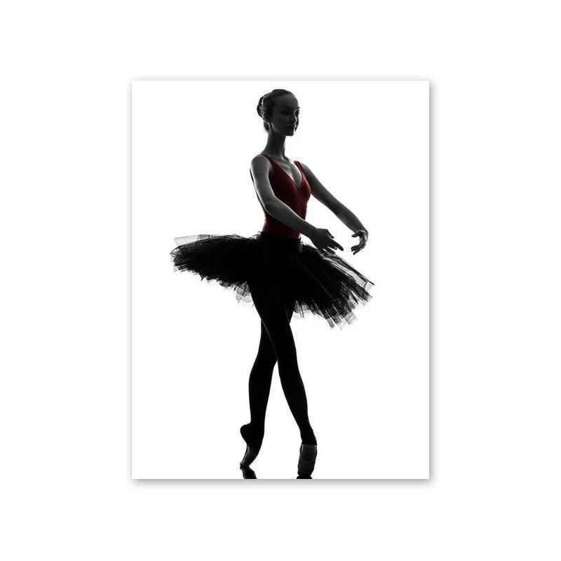 Moderní černobílý baletní tanečník plátno malba plakáty a tisky nástěnné umělecké obrázky pro obývací pokoj domácí dekorace dárky