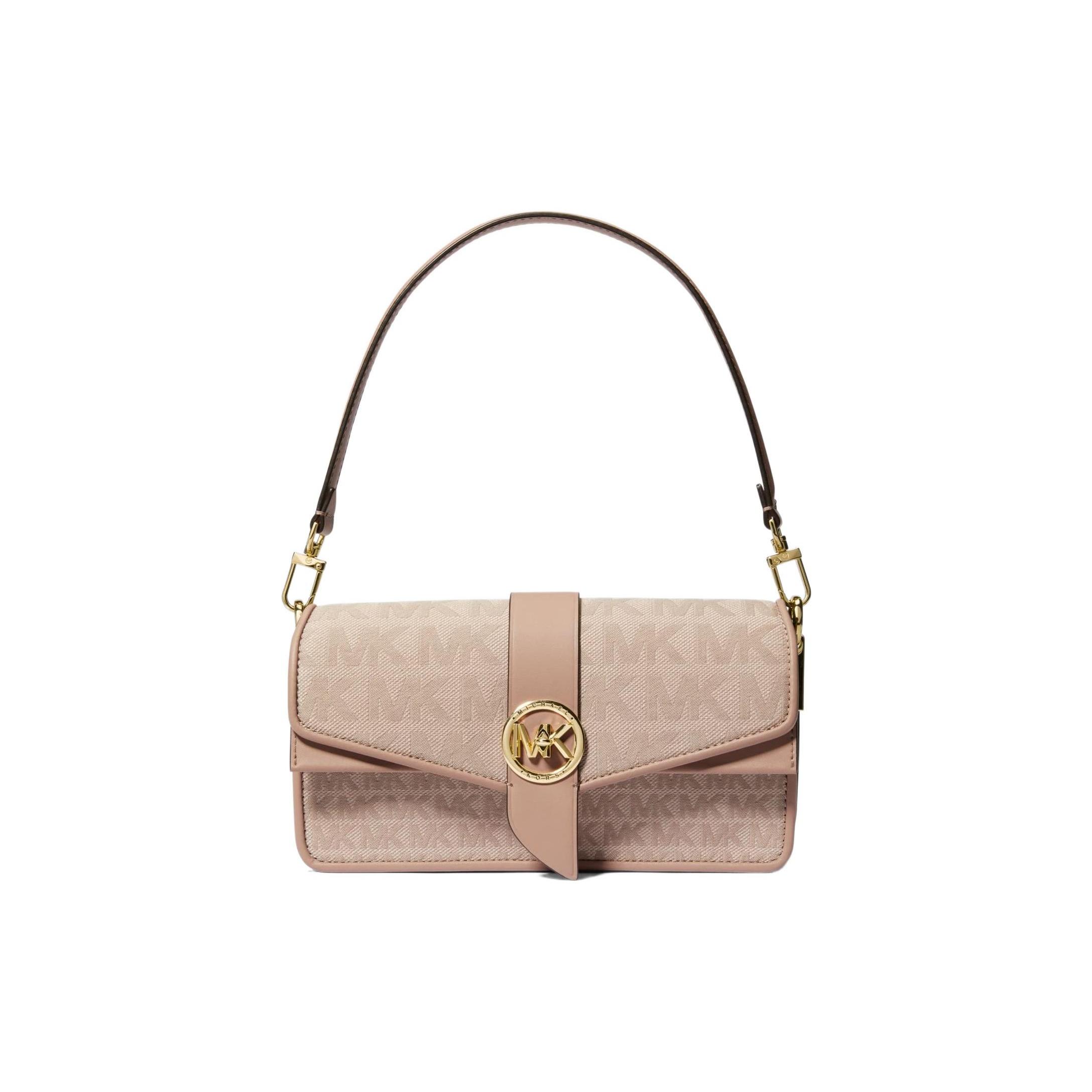 

New MICHAEL KORS Greenwich Cotton Handbag, Shoulder Bag Women s Pink 30T2GGRL2I-SFT-PINK/FAWN 25.4*9.7*14.0CM