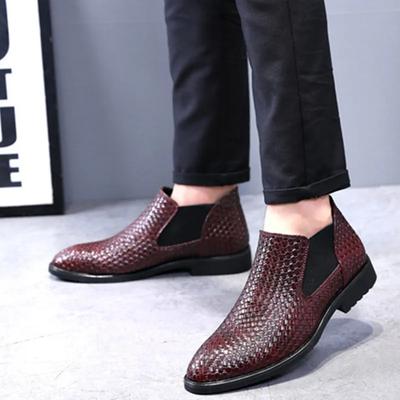 Fashion Chelsea Boots Men Outdoor Soft Leather Ankle Boots Slip On British Style Breathable Men's Boots Brand Footwear