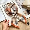 Spring and Autumn thin flight attendant occupation small scarf headscarf small square scarf female foreign style literary Korean versatile cartoon sil