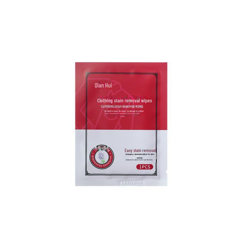 Mini Portable Disposable Clothing Stain Removal Wipes - Emergency Decontamination for Jackets.
