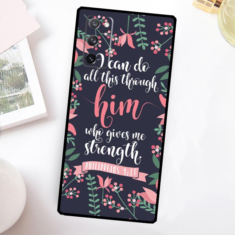 

Bible Verse Christian Quote Phone Case For Samsung Galaxy S23 S24 Ultra S22 S20 S21 FE Note 20 10 S8 S9 S10 Plus Cover Galaxy S20 FE