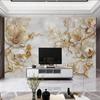 Duvar Kağıdı Modern 3D Kabartmalı Çiçekler Modern Moda 3D Oturma Odası Yatak Odası Kanepe TV Arkası Duvar Ev Dekorasyonu Duvar Bezi Duvar Kağıdı