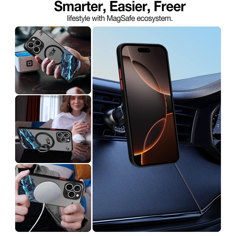 Schneebedeckter Berg Flugzeug Handyhülle Für iPhone 17 16e 15 16 Pro Max 14 13 12 Pro Air Magnetisch Für Magsafe Kabelloses Laden Abdeckung