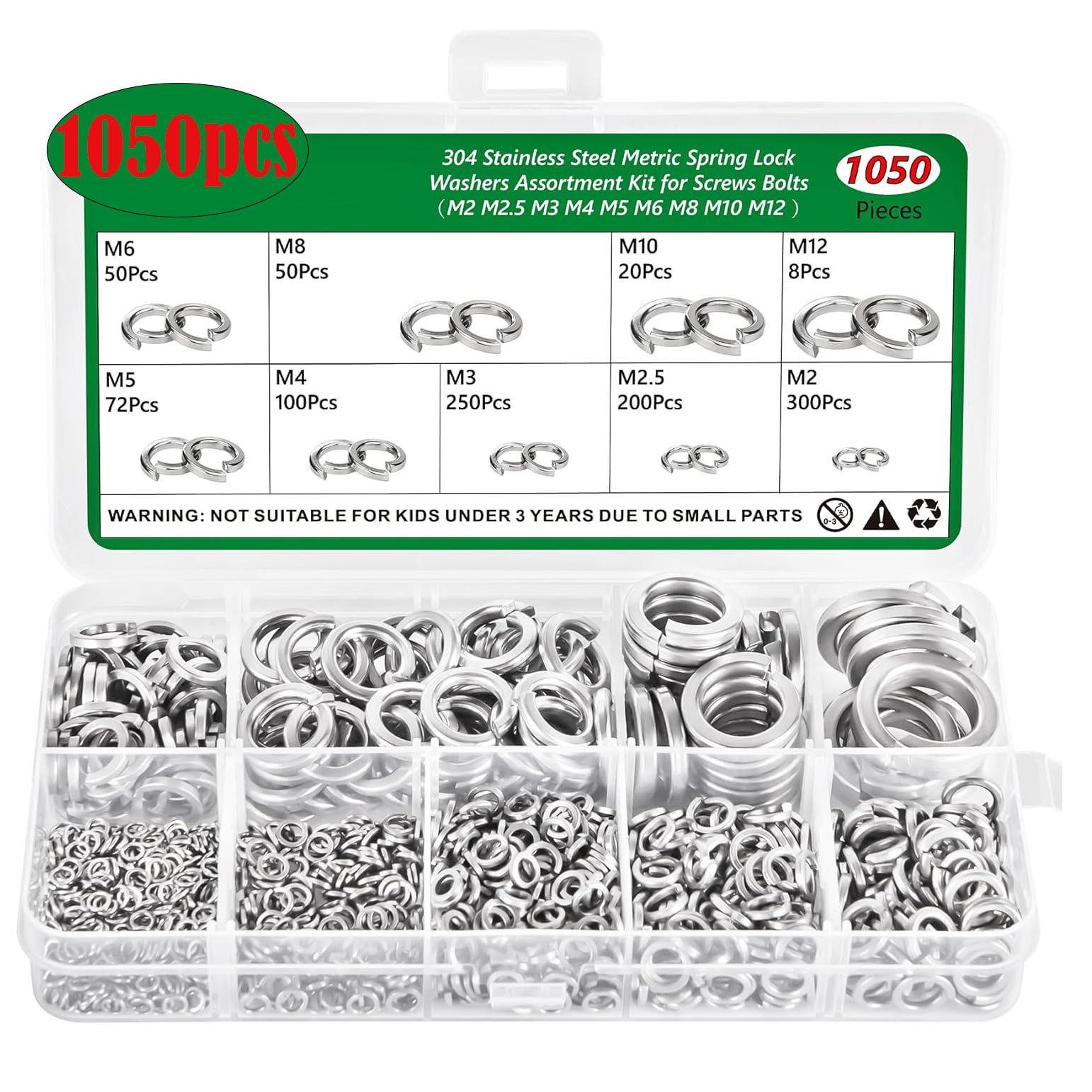 

600ШТ1050ШТ Набор эластичных шайб из нержавеющей стали 304 M2M3M4M5M6M8M10M12 Пружинная шайба 1050pcs