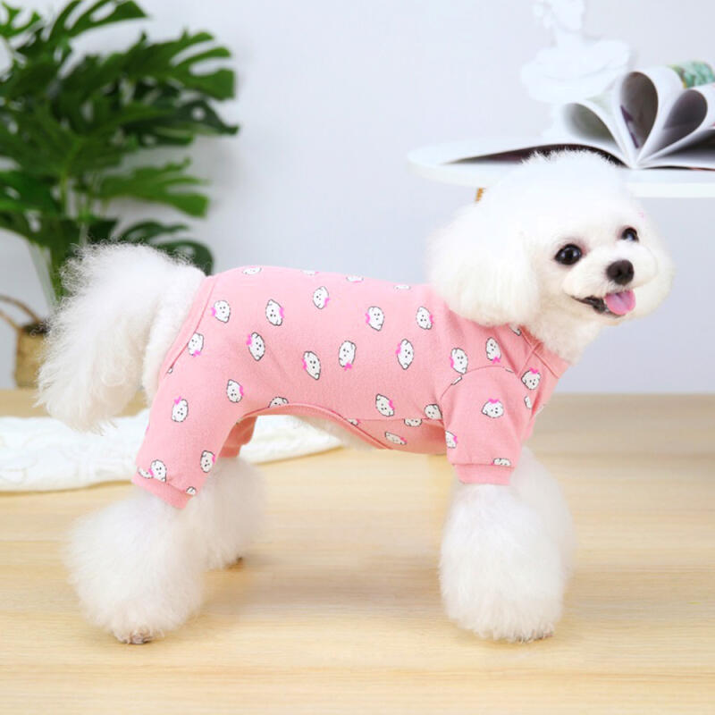 Ribbon Puppy All-in-One Dog Indoor Clothes Dog Underwear pink