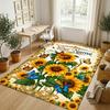 Butterfly Theme Crystal Velvet Rug Personalized Custom Name Text Soft Floor Mat Home Decor