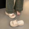 Small Person Increases Height, Thick-soled Cool Slippers, Women's Shoes Wear Summer Muffin Soles, Sandals Are Versatile, and Black One-word Drag Shoe