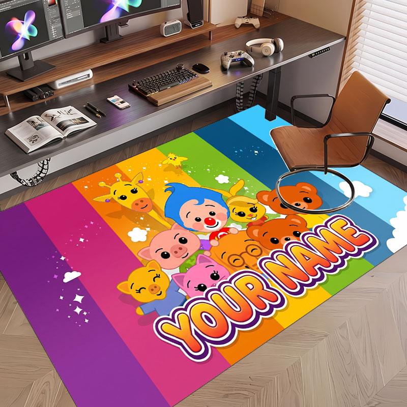 Custom Name Text Crystal Velvet Rug,El Payaso Plim Plim Soft Plush Decorative Non Slip Floor Carpet