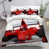 F1 Race Car 3D Printed with Zipper Closure,Soft Bedding Set Microfiber 2 Pieces 1 Quilt Cover with 2 Pillowcases Kids Teens