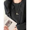 Korean Minimalist Silver Color Small Fish Pendant Long Pull Chain Necklace for Women Fashion Daily Versatile Commuting Jewelry