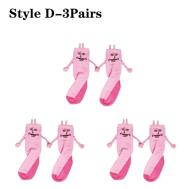 1-5Pairs Pink Bunny Magnetic Couple Socks Thin Mid Calf AutumnWinter Cute Hand Holding Anime Maternity WomenWarm Cozy Socks Gift