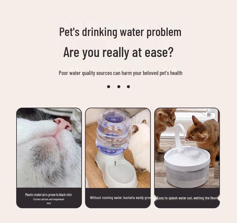 2.2L Stainless Steel Pet Water Fountain with Multi-Stage Filtration & Ultra-Quiet Continuous Flow for Cats