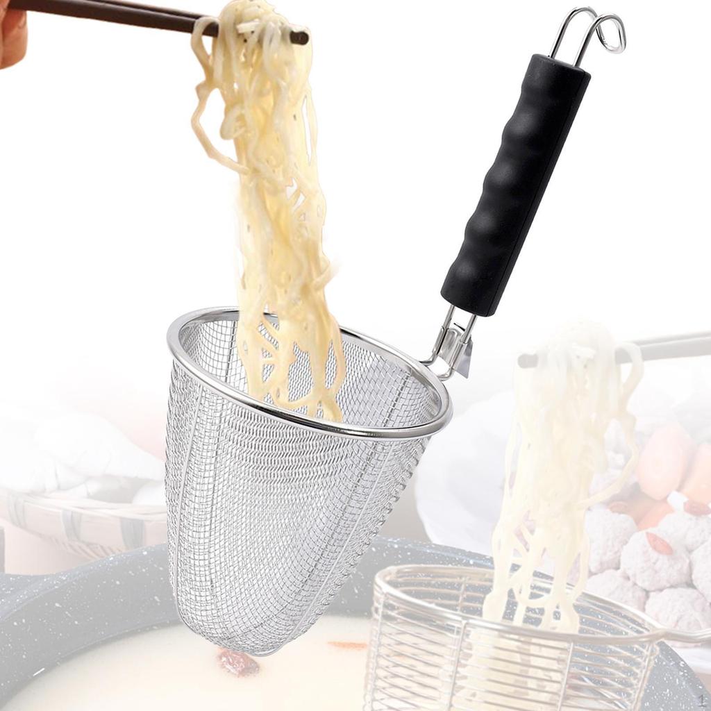 Food Strainer Basket In Stainless Steel for Rinsing Pasta And Dumplings