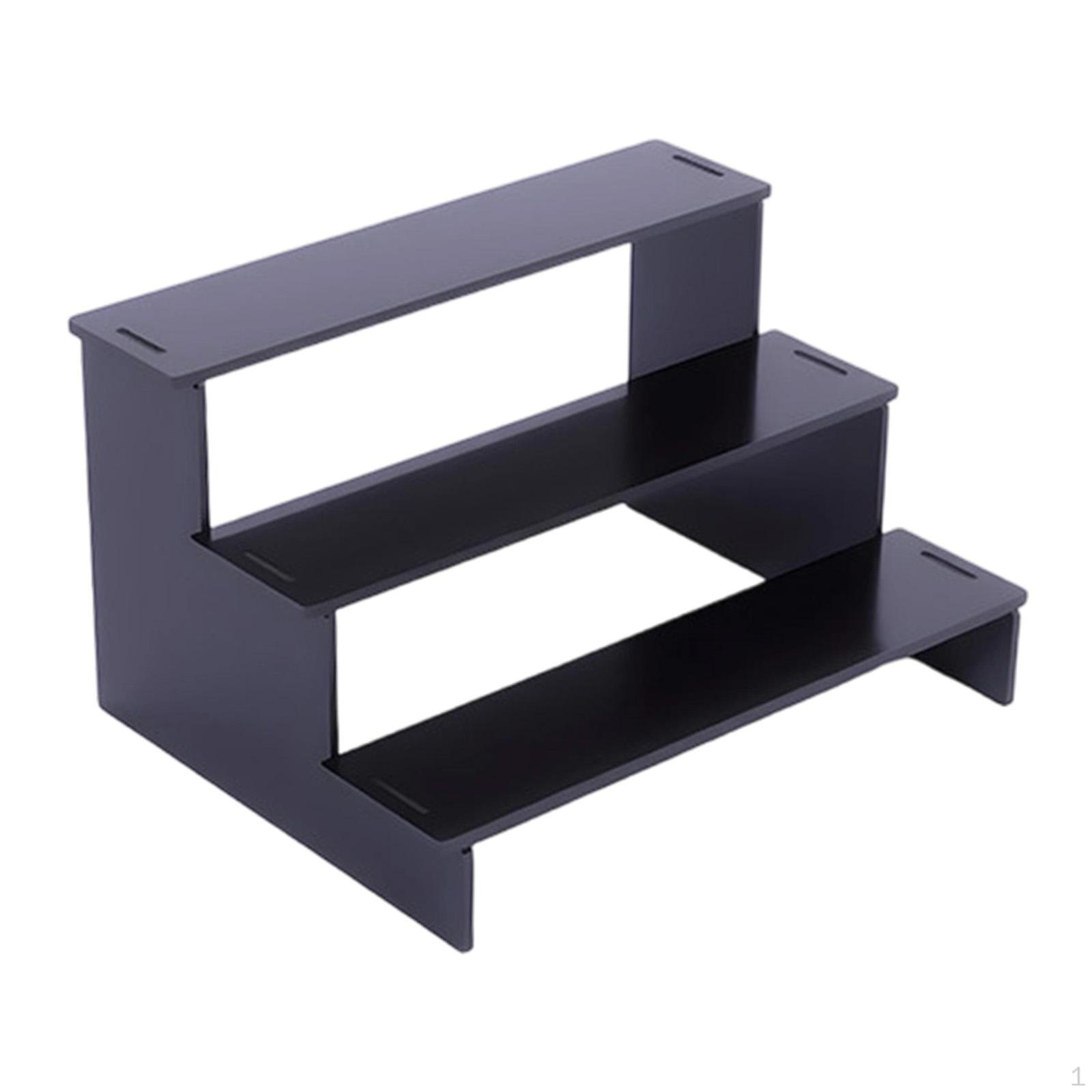 

Acrylic Tiered Riser Display Stand Jewelry Shelf Candy Dessert Spice Rack Perfume Organizer for 3 Tiers Width 5cm