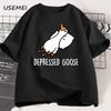 Depressed Goose T-Shirt Funny Graphic T Shirts Harajuku O-neck Men Women Short Sleeve Tees Mens Designer Clothes Streetwear