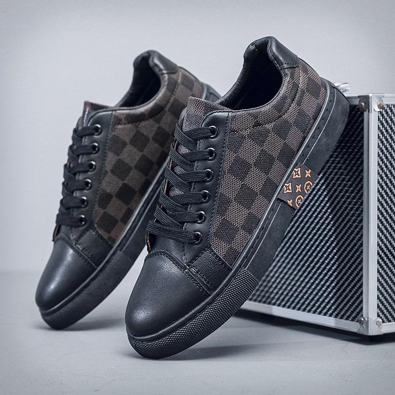 Autumn New Shoes Men's Trendy Shoes Plaid Versatile Men's Shoes White Shoes Men's Sports Board Shoes Trendy Casual