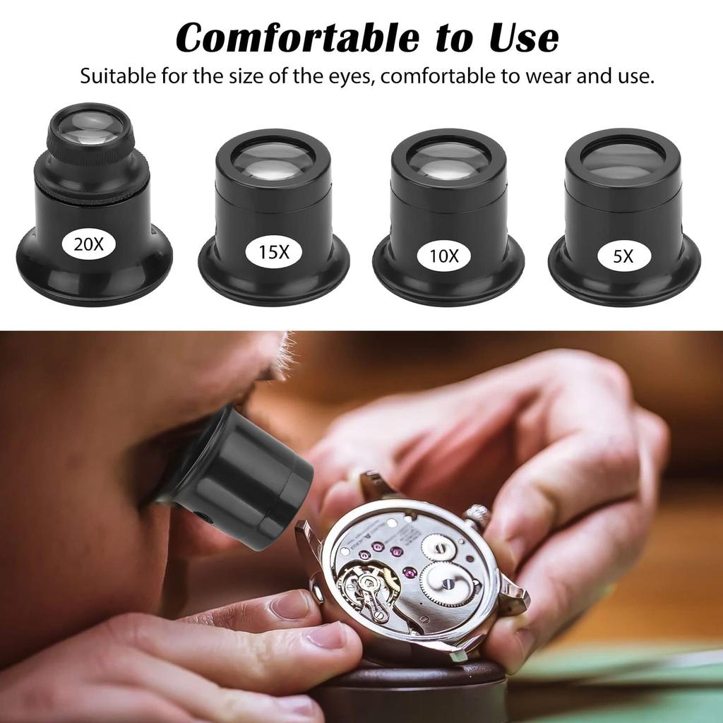 Monocular Eye Loupe Jewelers Eyepiece Magnifier Single Eye Repair   Magnifying Glass 5X 10X 15X 20X Watchmaker Loupe Eye Loop