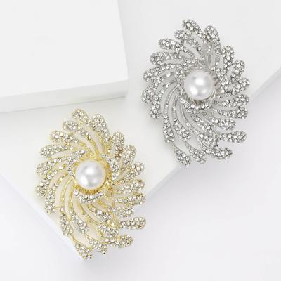 Mode Perle Strass Feuerwerk Brosche Elegant Luxus Damen Bekleidungszubehör Brosche Anstecknadel Geschenk