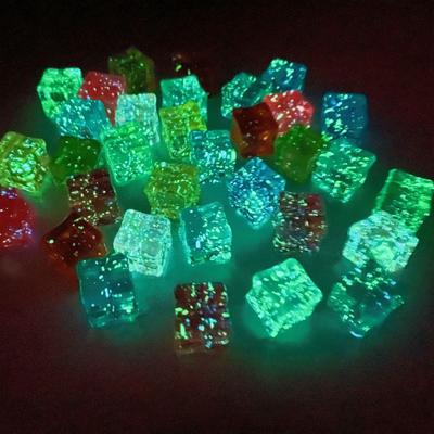 18mm Luminous Glitter Ice Cubes - High Transparency Starry Sky Acrylic DIY Set