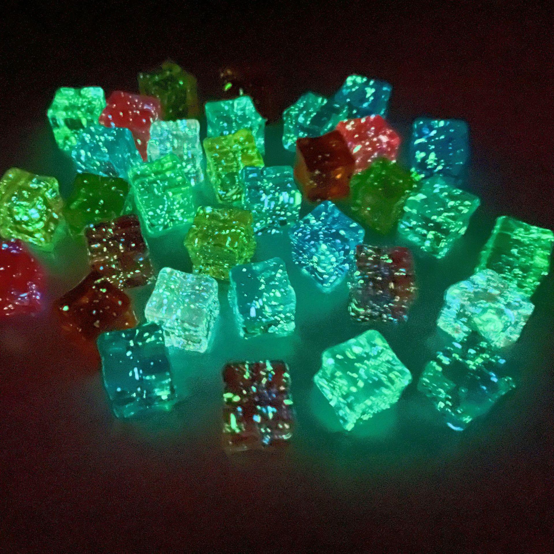 

18mm Luminous Glitter Ice Cubes - High Transparency Starry Sky Acrylic DIY Set DIY Accessories