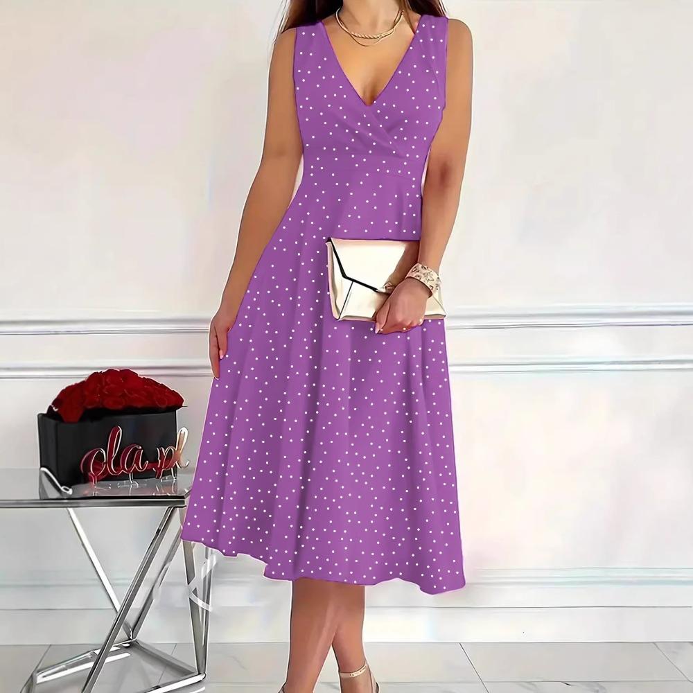 Ladies Elegant Dot Print Bandage Summer Dress Sexy Halter Backless Sleeveless Long Dress Female Beach Holiday Party Dress 2026