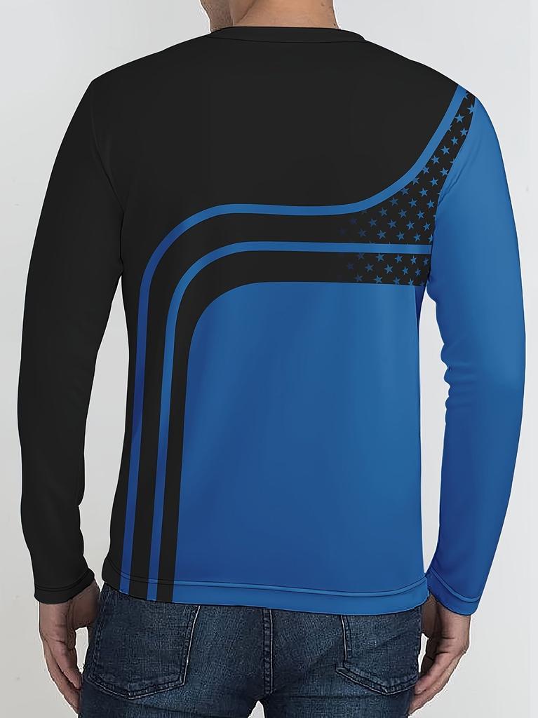 T-shirt men's long sleeve T-shirt with print 1 piece