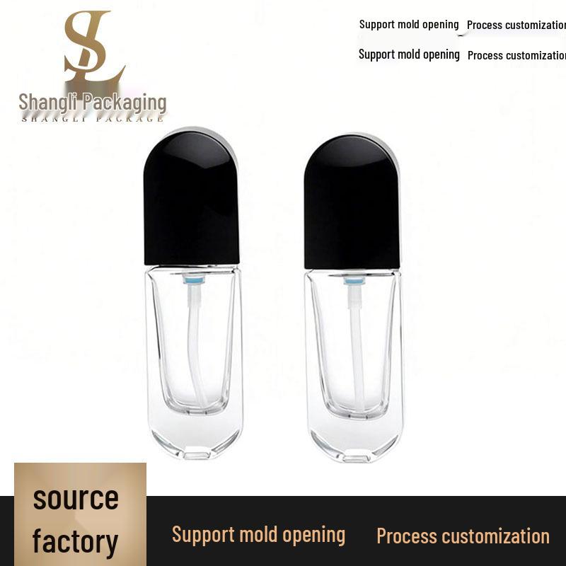 30ml ovale Foundation-Flasche mit rundem Bogenverschluss und Lotion-Spender für Serum, BB-Creme und Primer