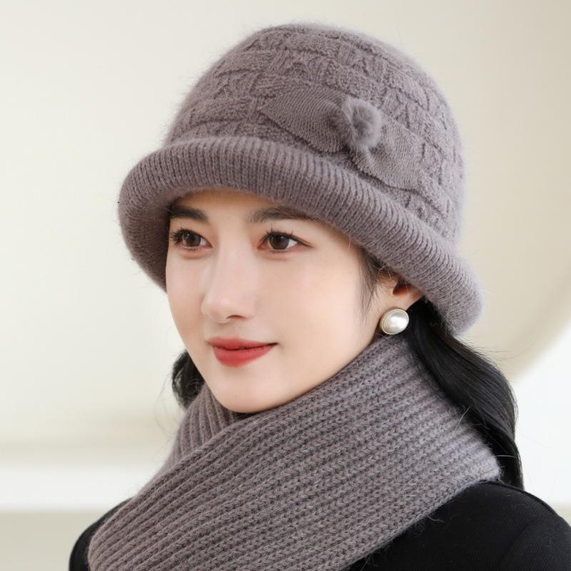 Cozy & Chic Women's Fleece-Lined Bucket Hat with Pom-Poms - Warm, Thick Cotton Fisherman Cap for Autumn & Winter, Perfect for Cycling & Outdoor