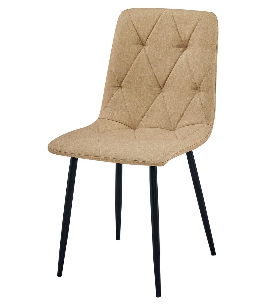 LIBRA Chair - Brown Fabric / Black Legs X 2