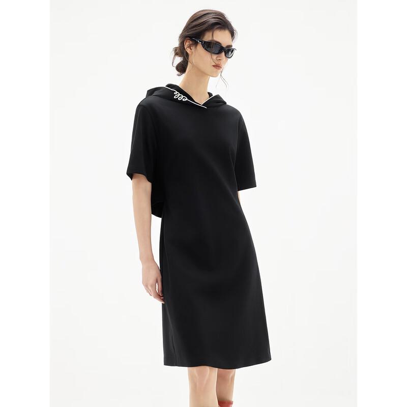 

ELLE Women s Hooded Embroidered Slim-Fit Dress M