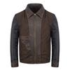 1930 Vintage Yellow Brown Genuine Cow Men Leather Jacket Men's Coat Biker Jacket Slim Fit Spring Autumn