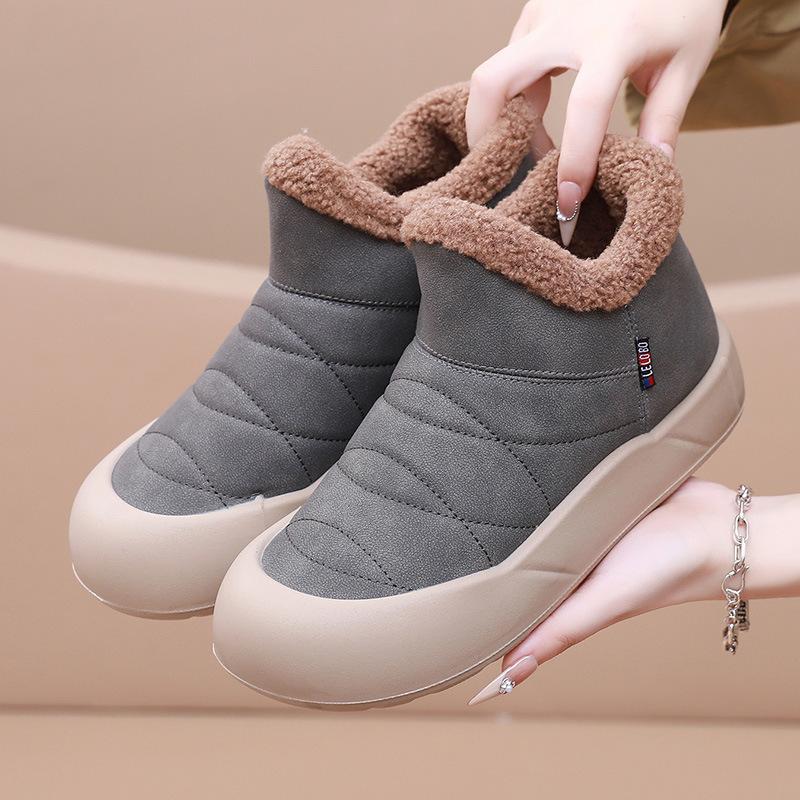 Women's Warm Platform Snow Boots Outdoor Indoor House Shoes Comfortable Winter Ankle Booties Anti-Slip Faux Fur Lining Short Booties Shoes for Women
