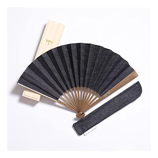 [Ginyanma] Folding Fan Men's Denim Folding Fan Okayama Denim Made in Japan High-Quality Fabric Foldi