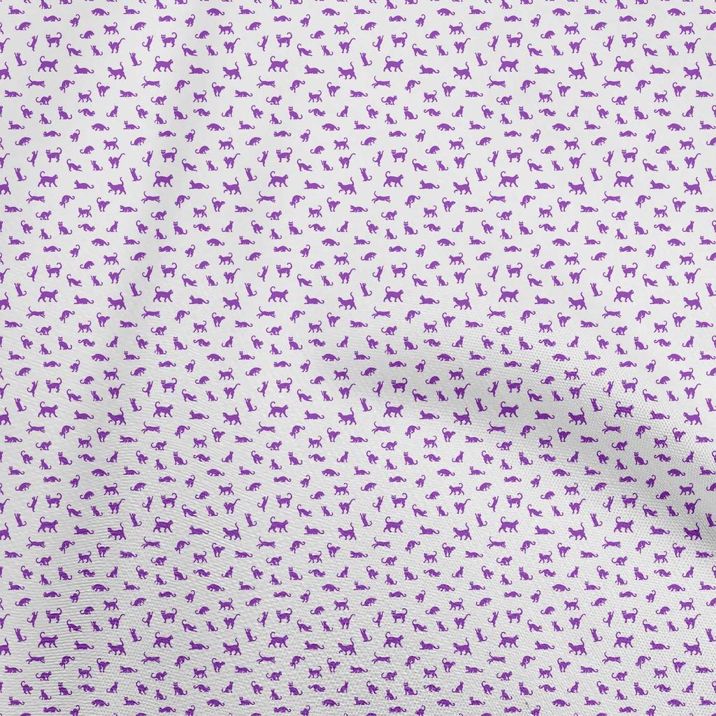 oneOone Cotton Flex Brown Fabric Cat Fabric For Sewing Printed Craft Fabric By The Yard 40 Inch