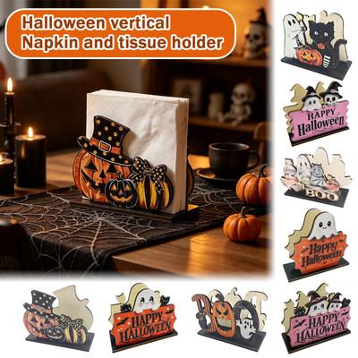 Halloween Standing Napkin Holder for Party Table Decor and Holiday Serving