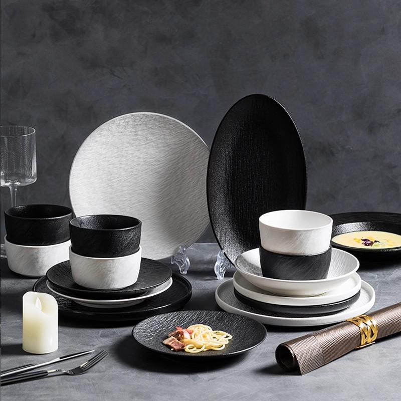 Simple Ceramic Bowl and Plate Set - Jingdezhen 2025 Collection