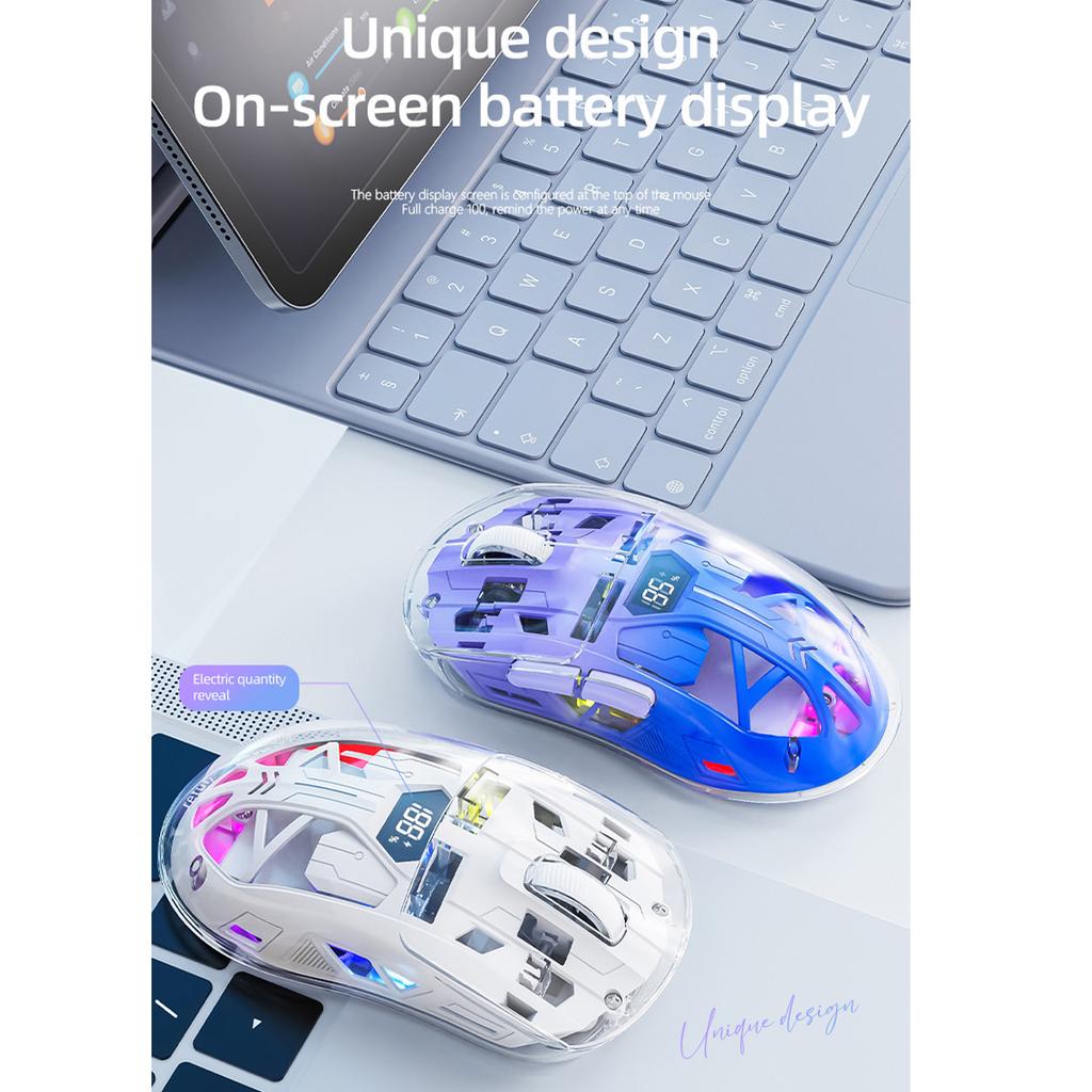 Dual-mode Mouse RGB Luminous 2.4G Wireless Bluetooth Transparent Game Gaming Computer Office Mouse