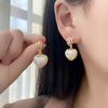 Korean Style Baroque Heart Earrings with Inlaid Diamonds, Light Luxury, High-End Feel, Niche Design Earrings