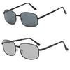2PCS Polarized Simple Fashion Square Metal Sunglasses Women Men Minimalist Trend Luxury Sun Glasses Pool Party Man Lady Glasses