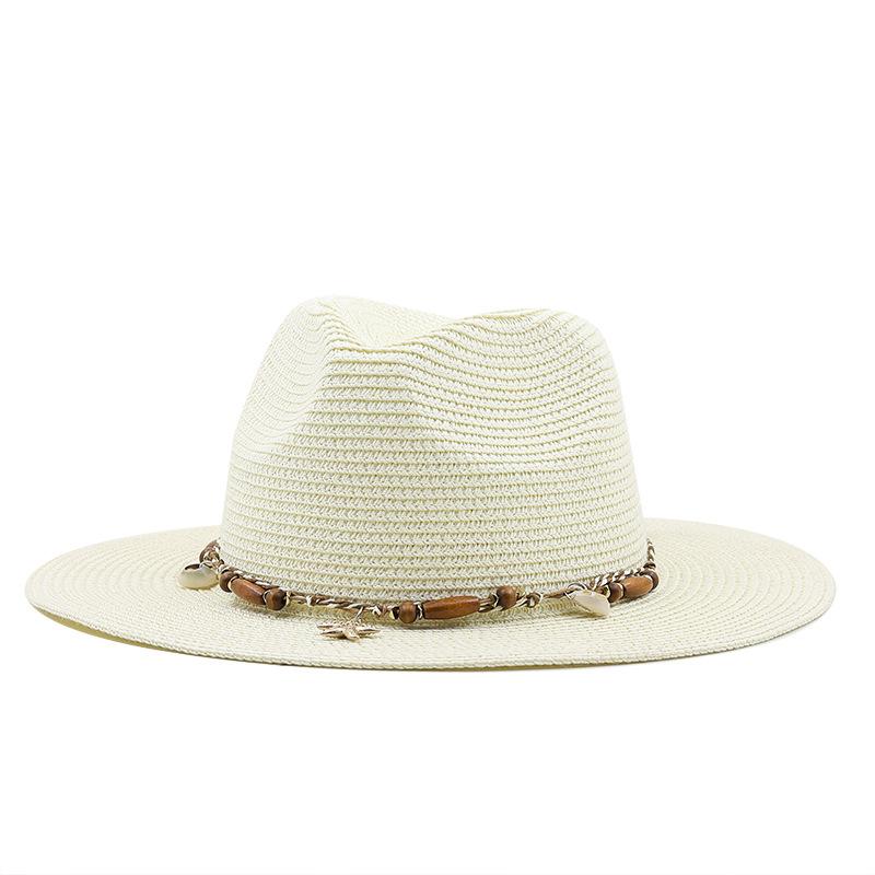 Summer New Fashion Casual Panama Straw Hat Outdoor Beach Visor Women's Sun Hat