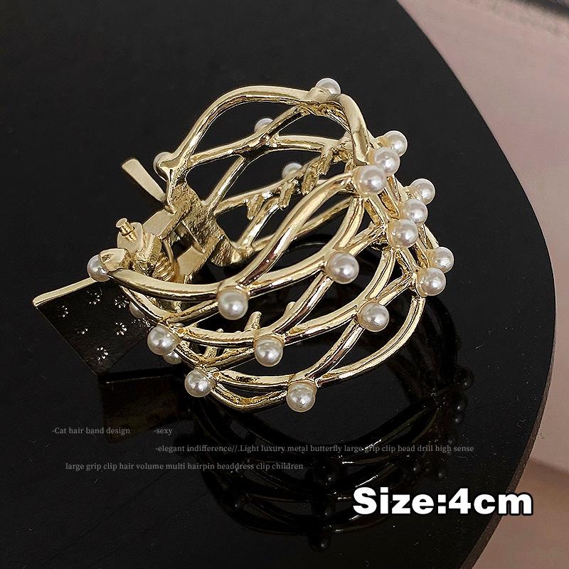 Metal Rhinestone Shark Hair Clip for Women - Small Claw Ponytail and Updo Accessory