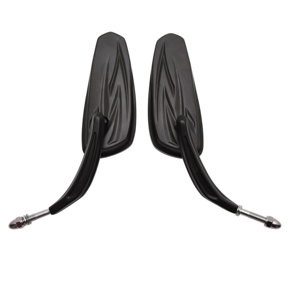 Motocyklová hořící chromová/černá boční zrcátka pro Harley Davidson Softail Standard FXST Glide Electra Road Custom Dyna