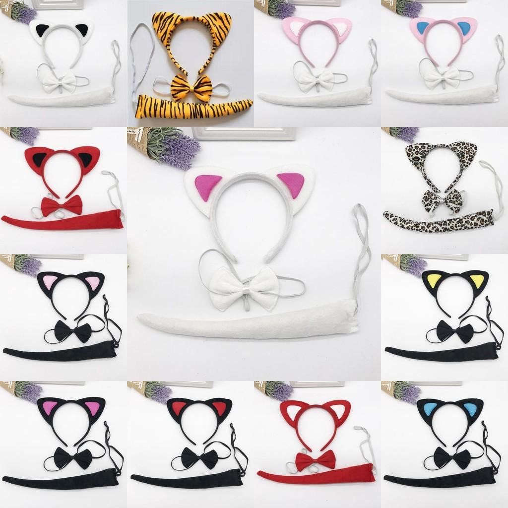 Animal Headband Set With Bunny And Cat Ears For Cosplay Party Costume Accessories